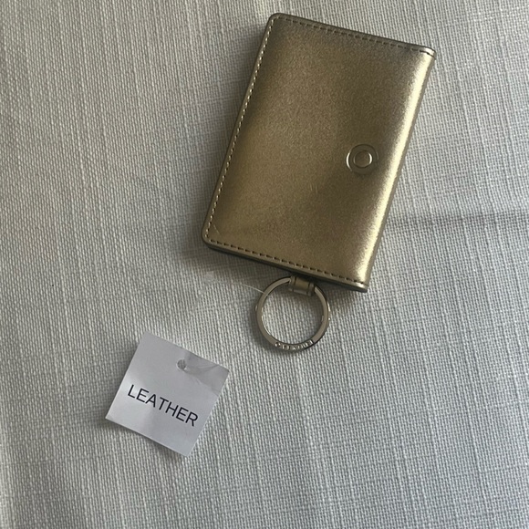 NWT Set Gold Leather Oventure Big O® Key Ring & Keychain Wallet/ID Holder - Picture 7 of 7